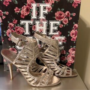 Aldo Metallic Strappy Heels